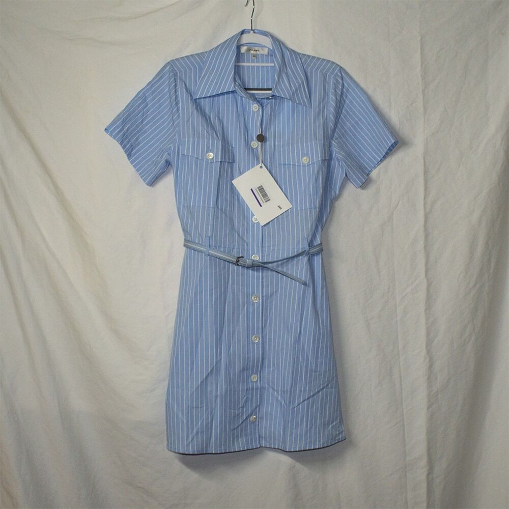 FRAME The Striped Safari Shirtdress Size Small/Petite